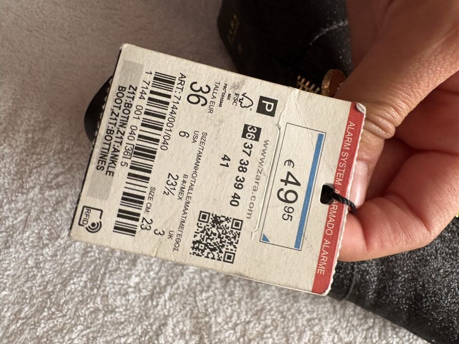 Botine Zara negre, mărimea 36