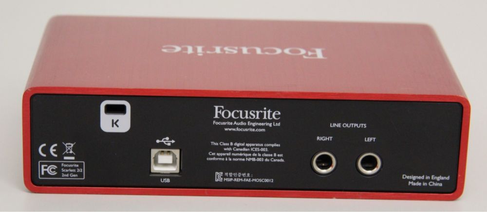 Placa Scarlett Focusrite 2i2 2nd gen