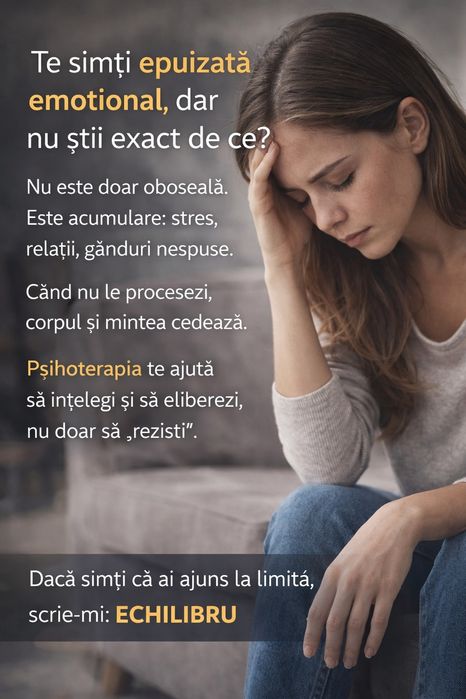 Psiholog București/ Ilfov  | Anxietate, depresie, relații | Programări