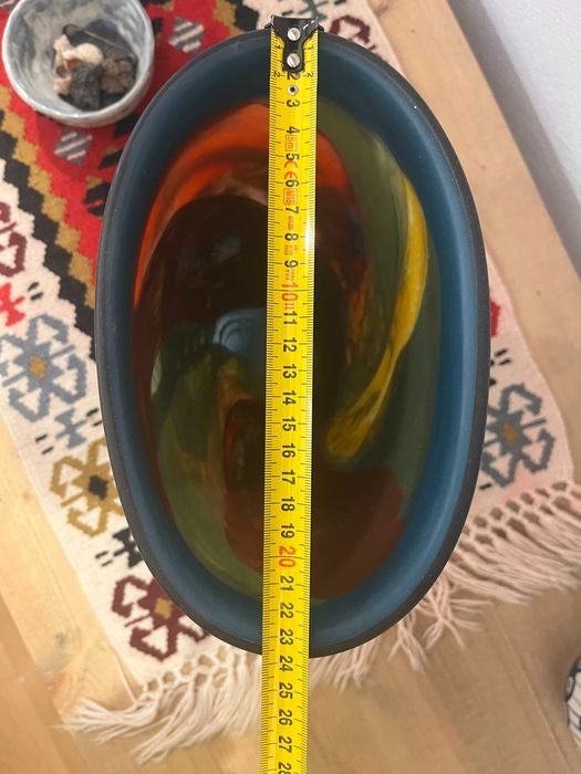 Vază Ioan Nemțoi – sticlă suflată manual, 27 cm, stare perfectă