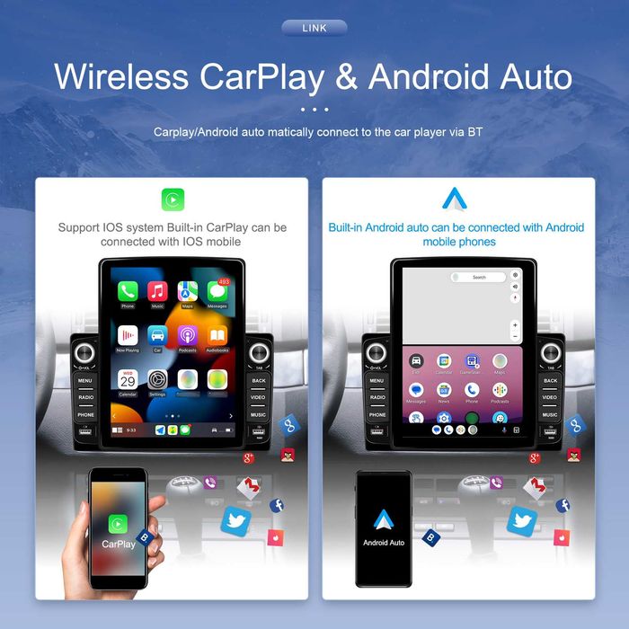 Мултимедия Android Тесла стил Навигация кола автомобил Tesla Carplay