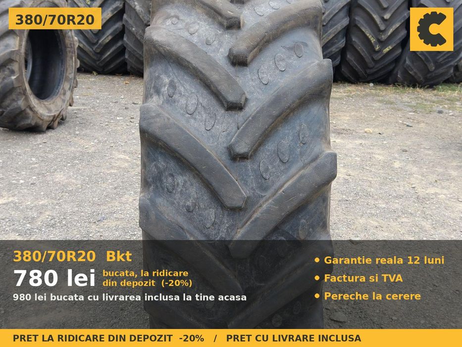 Cauciucuri Anvelope 380/70R20 380/70 R20 380/70-20 3807020 Bkt Buldo Miniincarcator si Industrial Utilaje Agricole SH Second Hand STOC REAL Pret Bun