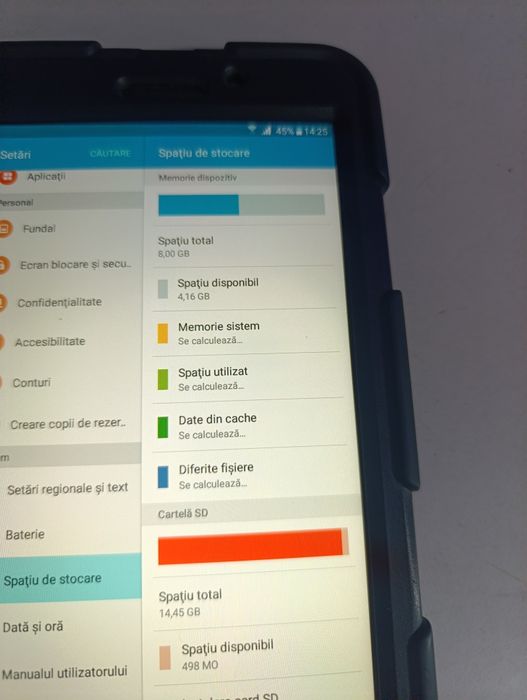 Tableta samsung t285 display 7 inch cu husa rezistenta sock  slot sim și card