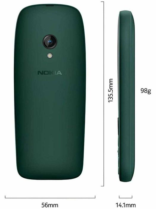 6310 tugmachali telefon, ikkita sim va kuchlik quvvat batareyasi bilan