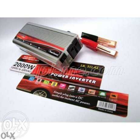 Инвертор преубразовател с лед дисплей за кола 12-220v-2000вата НОВИ