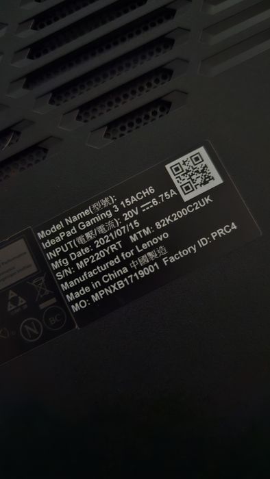Lenovo Gaming 3 15ACH6 – Ryzen / RTX