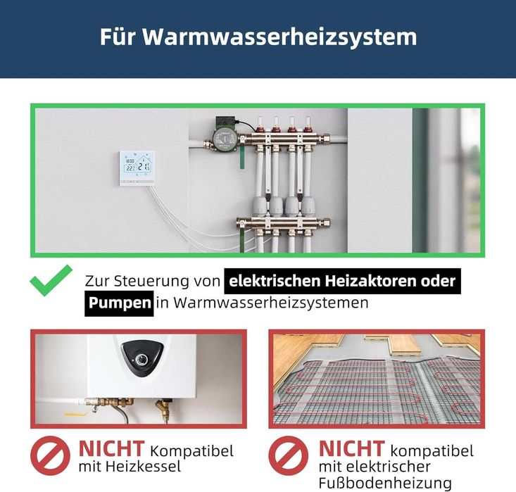 Termostat Beok TOL47WIFI-WP-WF/WP/WPB/WPB-CM/EP 3A,16A incalzire pardoseala,centrala termica,boiler gaz Smart Wireless WIFI Alexa Tuya