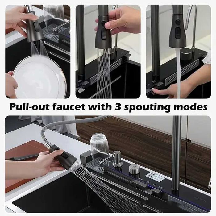 Модерна мултифункционална елегантна мивка от неръждаема стомана