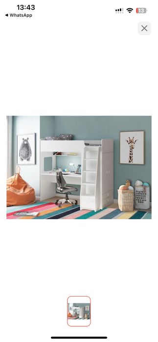 Кровать-чердак белая