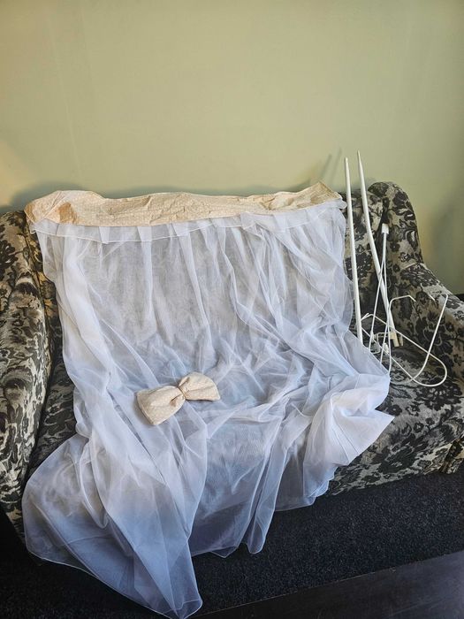 Baldachin cu suport, aparatori si lenjerie patut