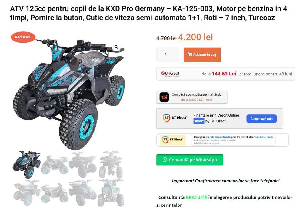 ATV copii 125 - KA 125