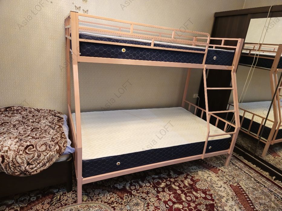 Двухъярусная Кровать Металлическая, Евро Стиле, Темир Кровать,