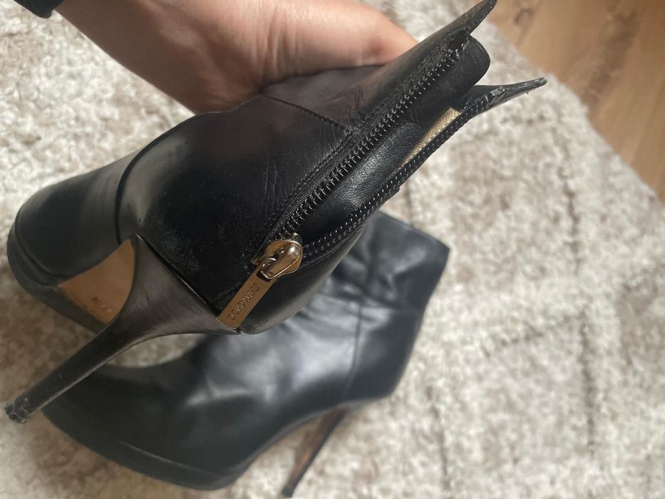 Jimmy Choo black leather ankle boots