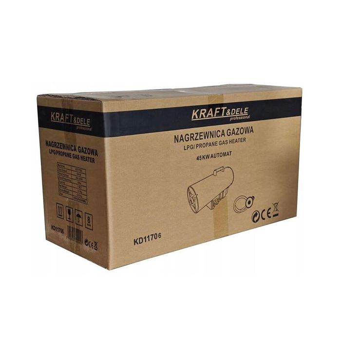 Tun, incalzitor pentru caldura pe gaz cu termostat si reductor, 45kW,