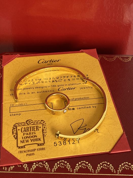 Brățară Cartier LOVE 17 Gold 750 Slim cu Diamante