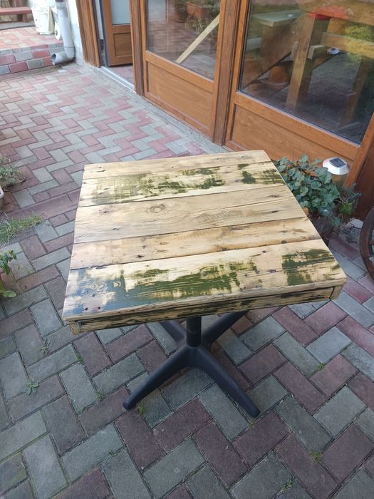 Masa exterior blat lemn recuperat