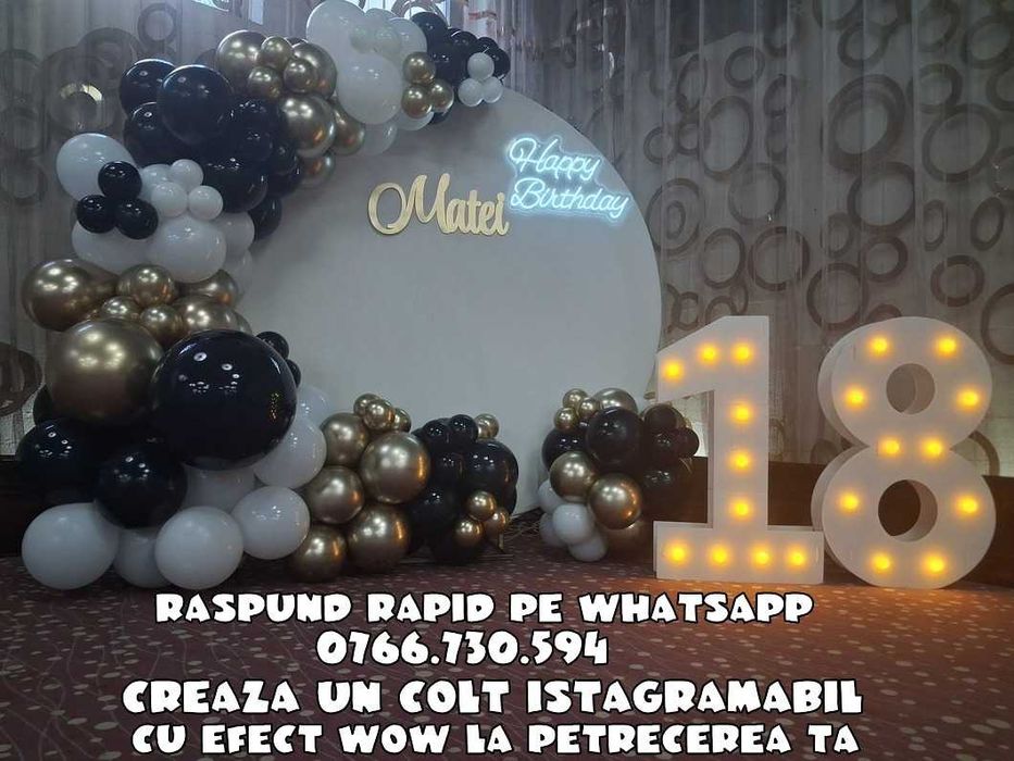Photocorner majorat Arcada baloane 18 ani party aniversare zi nastere
