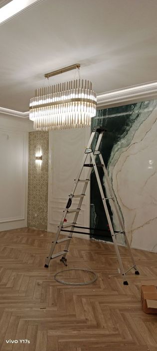 Електрик люстра установка