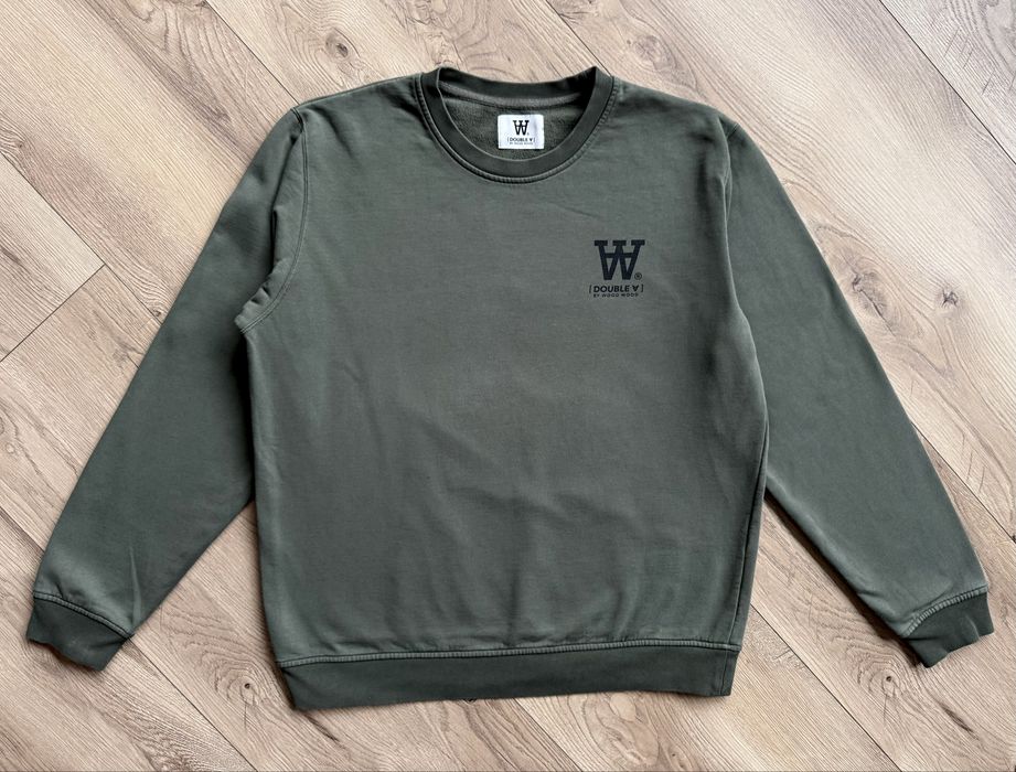 Bluza WOOD WOOD Double A Crew Neck Verde Inchis Barbati | Marime XL
