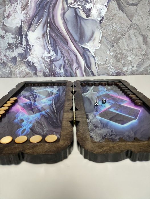 Нарды. Ручная работа. Внутри стекло