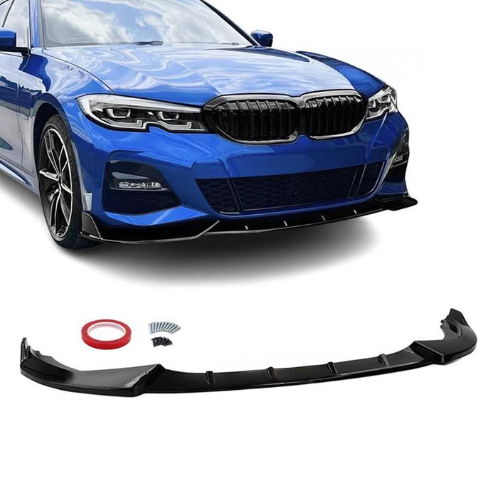 Lip Bara Fata BMW Seria 3 G20 G21 Pre-LCI 2018-2022 Negru Lucios