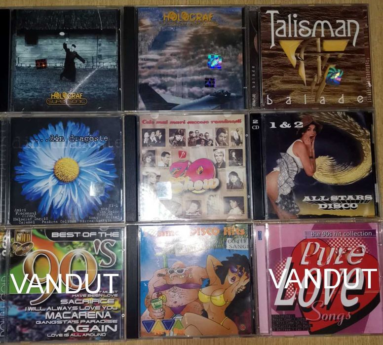CD-uri cu muzica, originale, diverse genuri, stare foarte buna!