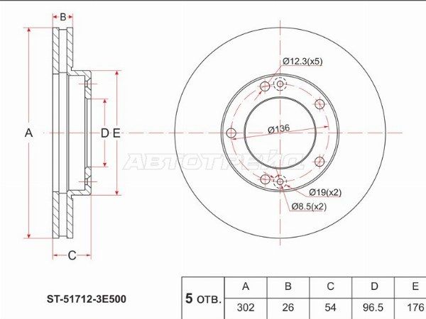 Диск тормозной Kia Sorento