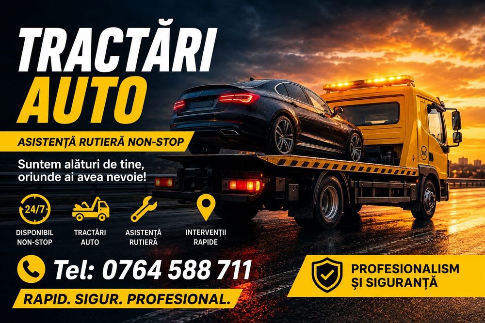 Tractari Auto / Asistenta rutiera / platforma Non Stop / service mobil