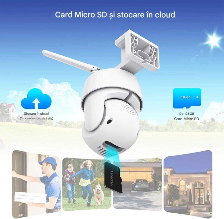 Cameră de supraveghere SV3C C16 5MP pentru exterior, cameră PTZ 360°