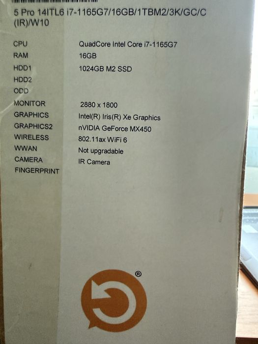 Lenovo 5 pro i7 / 16GB / 1TB SSD / 3K дисплей / MX450