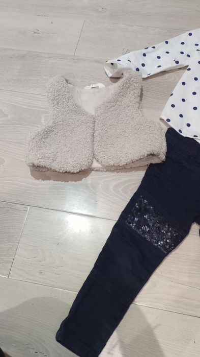 Set 3 piese blugi camasa și vesta blanita marimea 98