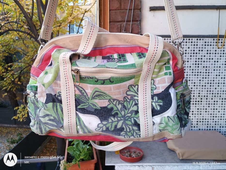 Тийнежърска брезентова арт дамска чанта