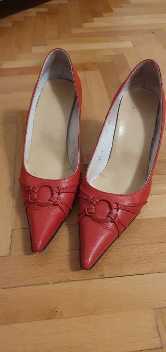 Pantofi roșii Guban nr.37, toc stiletto, înălțime 7 cm