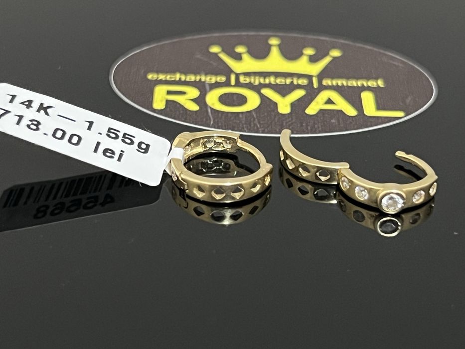 Bijuteria Royal CB : Cercei copil aur 14k  585  1,55 grame
