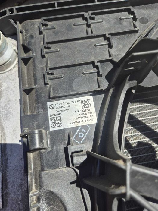 Electroventilator GMW ventilator BMW F10 F11 F01 F12 furtun turbo admisie BMW F10 B47 radiatoare radiator apa racire clima AC BMW F10 F11  F07 F01 B47