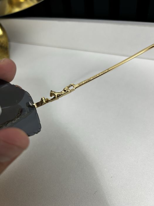 Ochelari de soare Cartier Lakey rimless diamond cut