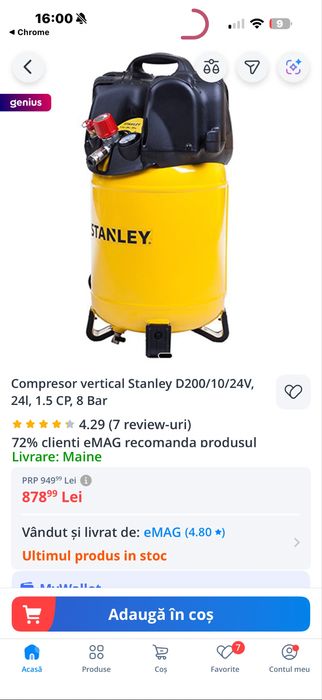 Compresor  vertical Stanley