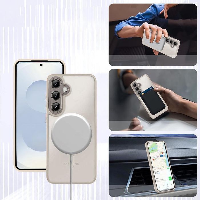 Матов magsafe кейс за samsung galaxy s25 - титаниево сив