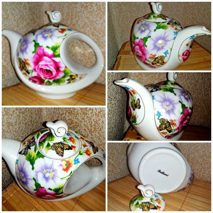 Красив порцеланов чайник със стилен дизайн