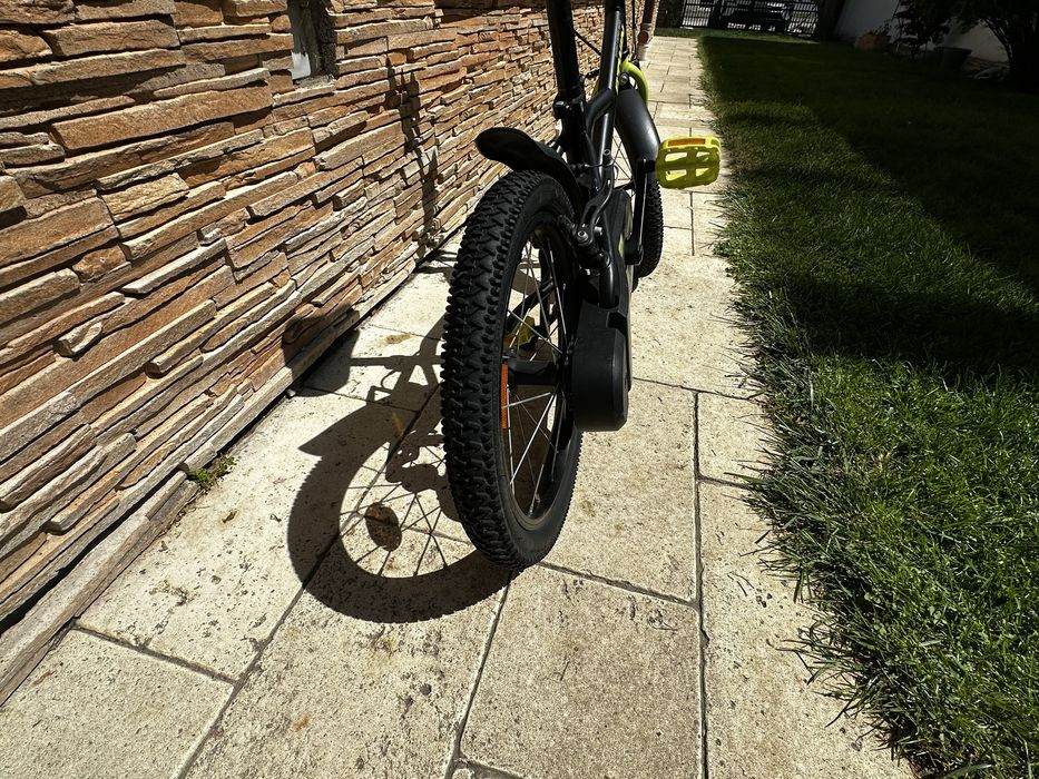 Bicicletă Copii 16”, B'TWIN Dark Hero 500 + Roți Ajutătoare