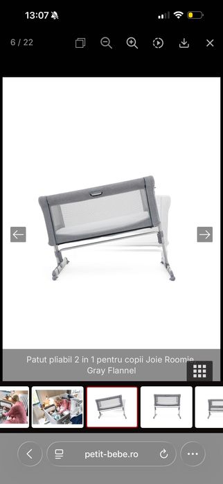 PATUT PLIABIL 2 IN 1 pentru copii joie roomie,