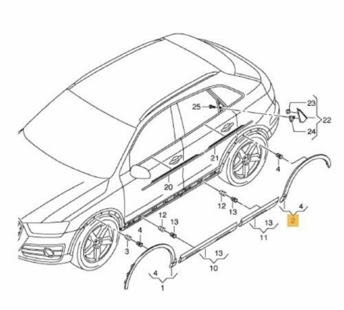 Bandou aripa spate Audi Q3 (8U), 06.2011-02.2015, partea Dreapta