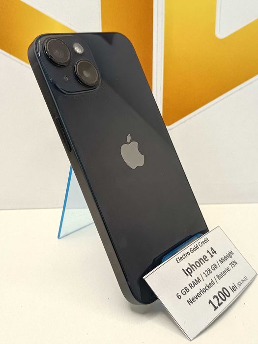 Iphone 14 128GB Midnight/Neverlocked/Baterie: 75%/Stare buna! ID11521