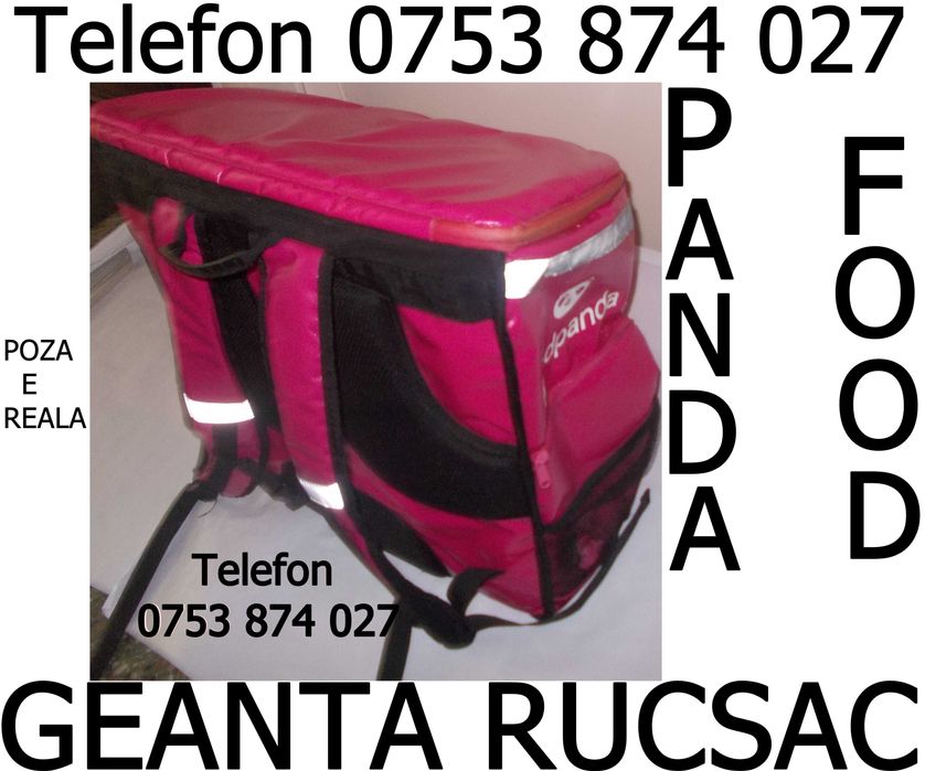 Geanta curier Food Panda Rucsac pt Livrari,genti mari izoterme termice