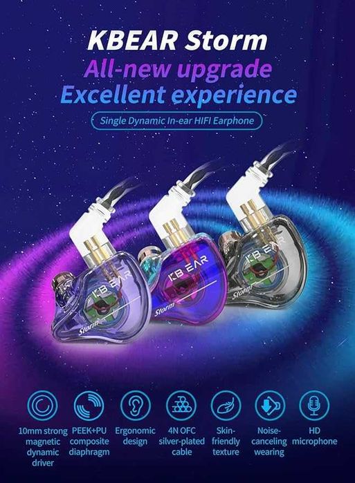 YINYOO KBEAR Професионални слушалки  в ушите за певци,музиканти и др.