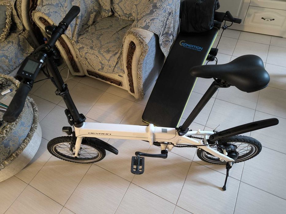 Bicicletă electrică pliabilă Devron 16010, albă