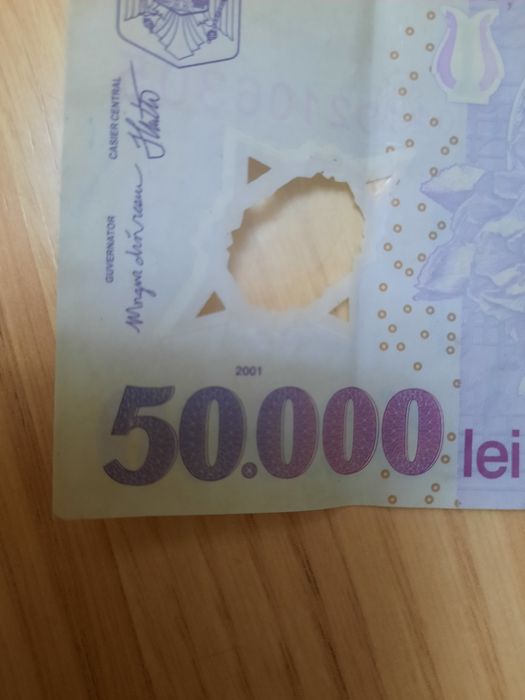 Bacnota Veche  50000 lei ,, Anul 2001"
