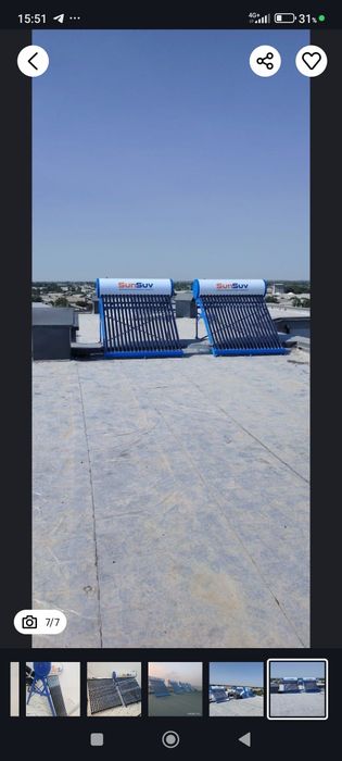 Quyosh suv isitgichlari, солънечний водонагривателъ. 100, 200, 300 Л