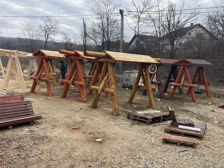 Leagan din lemn masiv rotund