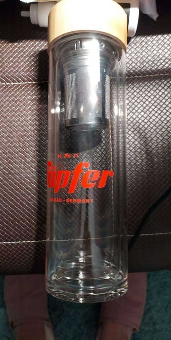 Termos de sticla cu infuzor Mate to Go, Cu un filtru de ceai 300 ml